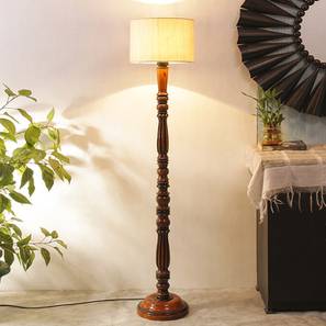 Cameron Brown Cotton Shade Floor Lamp