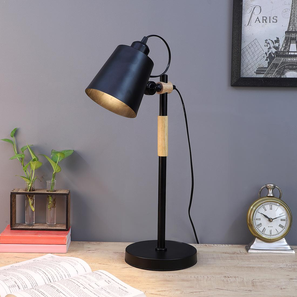 Modern Nordic Wood & Metal Study Lamp