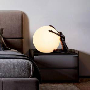 Nora Poly Resin Table Lamp in Black,White Colour